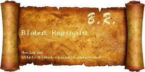 Blahut Reginald névjegykártya